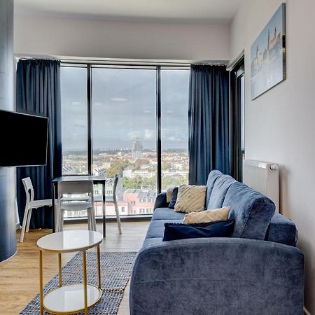 Aleda Tower, 14 Floor, Balkon Apartment Szczecin Bagian luar foto