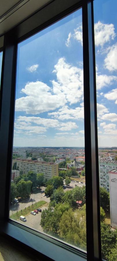 Aleda Tower, 14 Floor, Balkon Apartment Szczecin Bagian luar foto