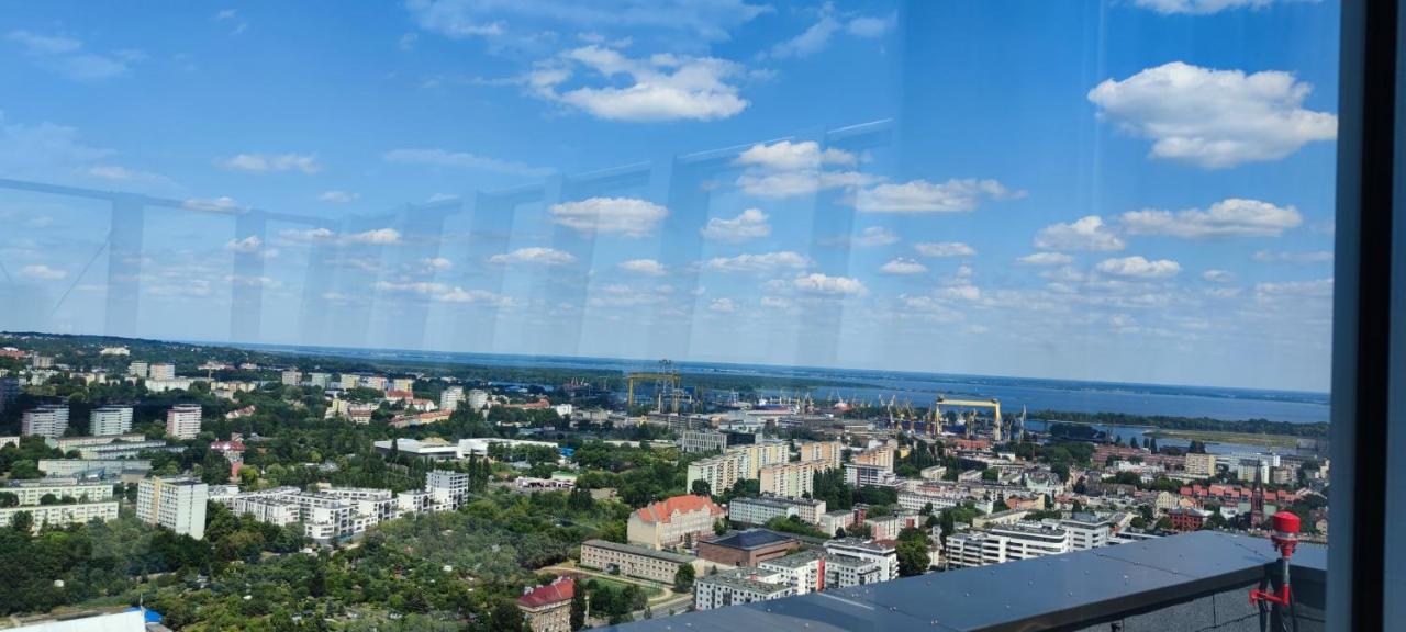Aleda Tower, 14 Floor, Balkon Apartment Szczecin Bagian luar foto
