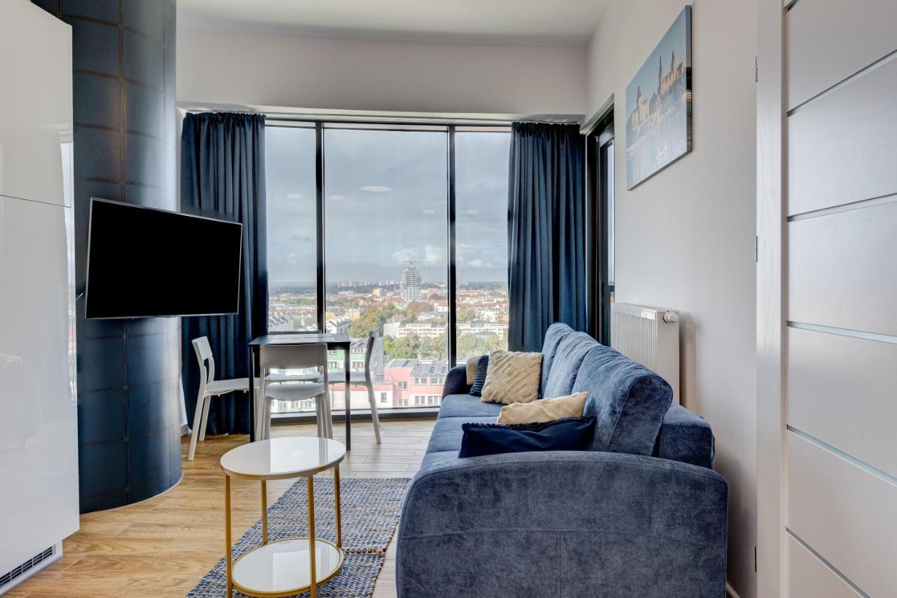 Aleda Tower, 14 Floor, Balkon Apartment Szczecin Bagian luar foto