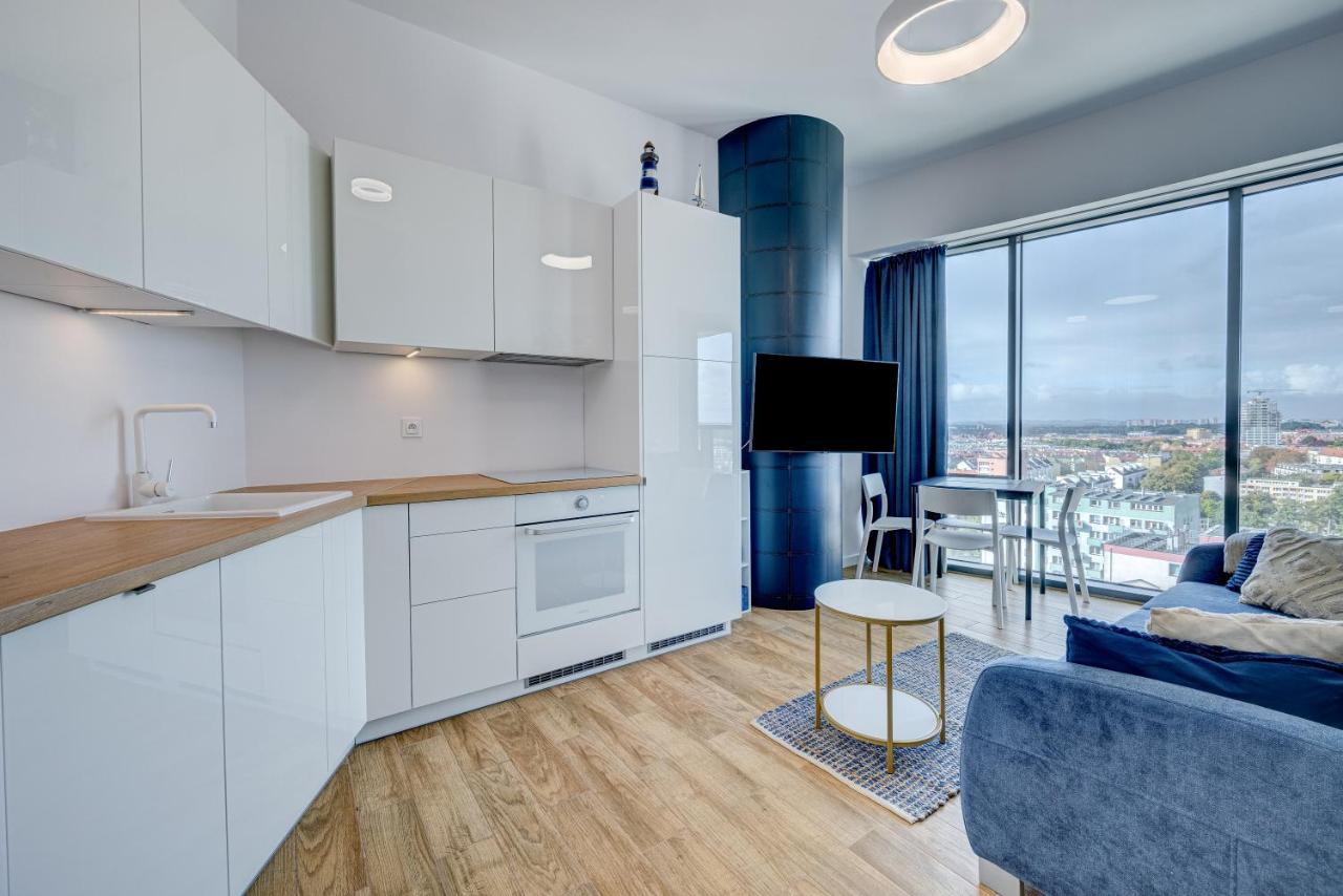 Aleda Tower, 14 Floor, Balkon Apartment Szczecin Bagian luar foto