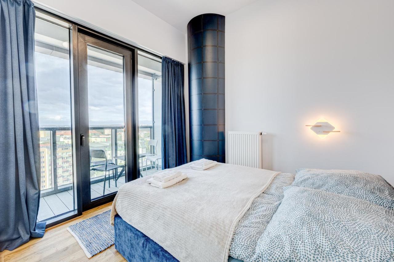 Aleda Tower, 14 Floor, Balkon Apartment Szczecin Bagian luar foto