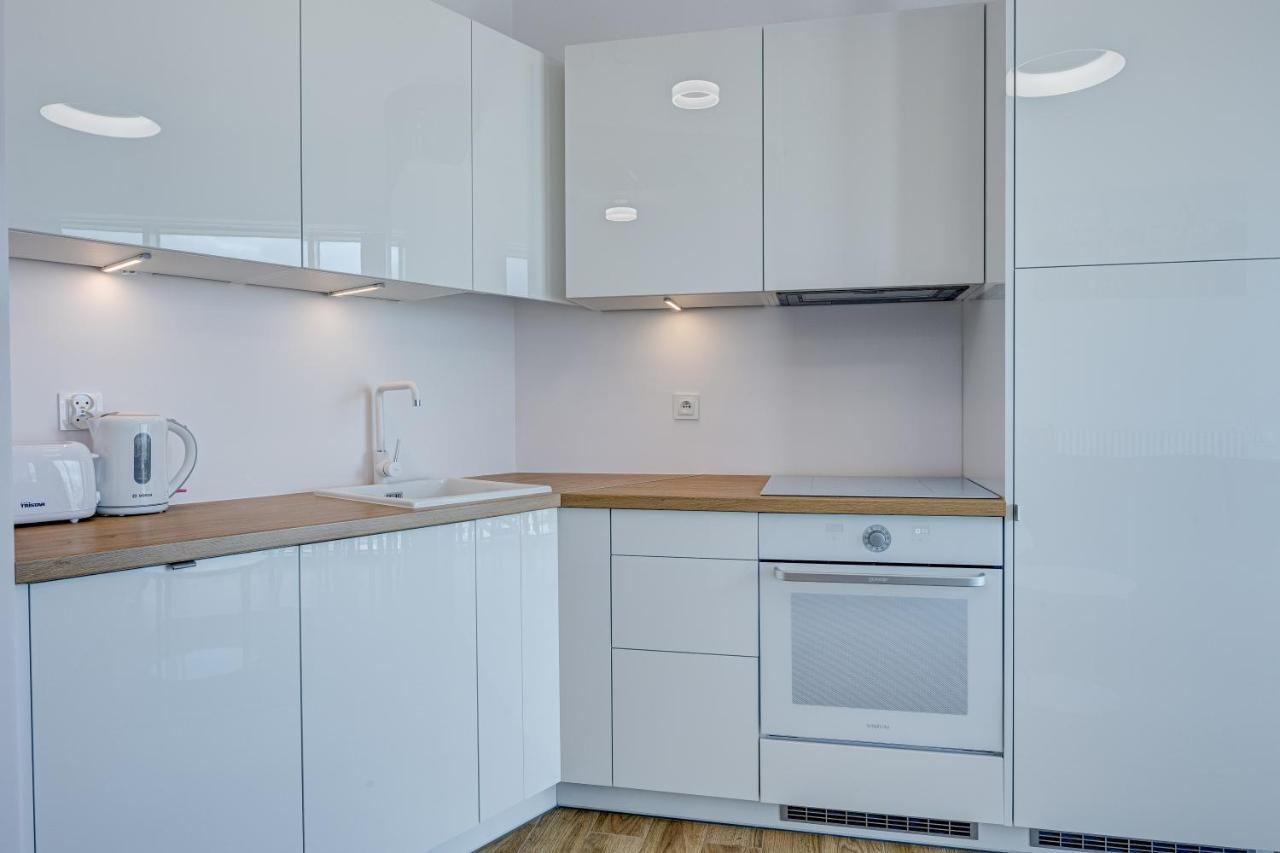Aleda Tower, 14 Floor, Balkon Apartment Szczecin Bagian luar foto